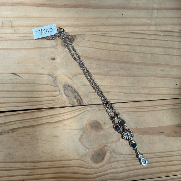 Mariell elegant rivoli glass stone y drop necklace NWT - Picture 7 of 9